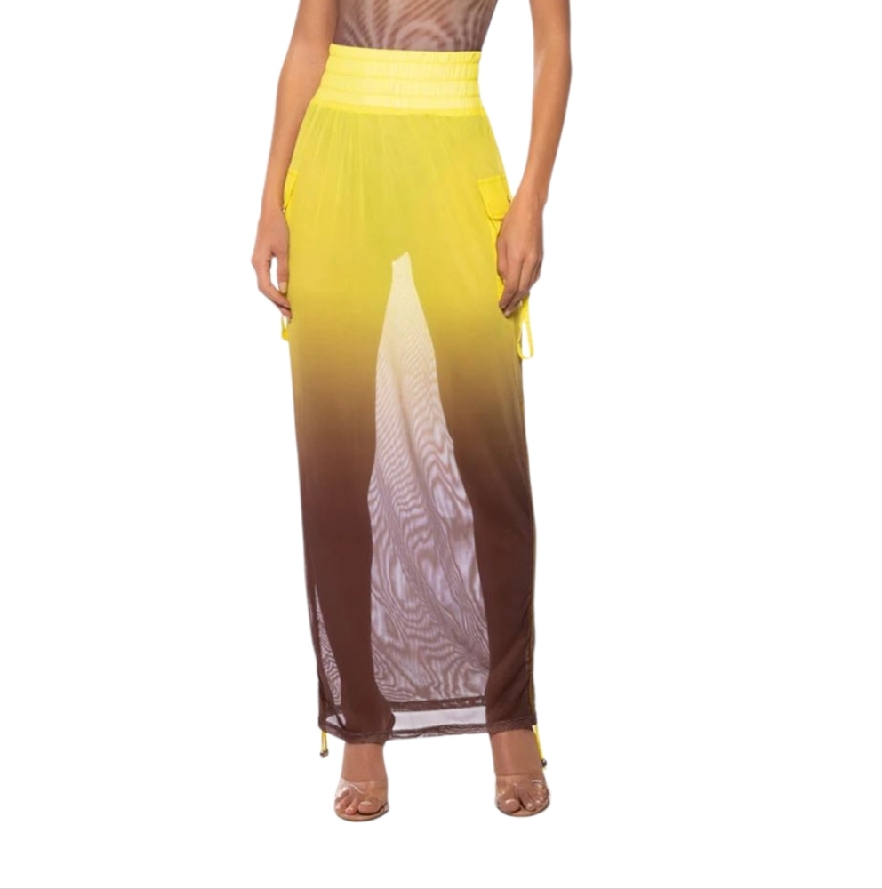 AKIRA Yellow and Brown Ombre cover up - Picture 2 of 11